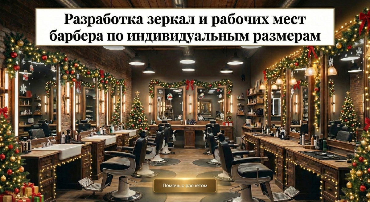 Зеркало для барбершопа