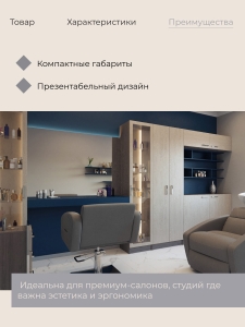 Мойка парикмахерская Сохо Ройс (2 мотора) (реклайнер + электро регулировка высоты  раковины)