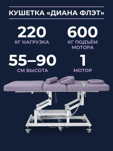 Стол - Кушетка массажная «Диана Флэт» с электроприводом, с питанием от сети