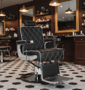 Кресло для барбершопов OLIVER с белым кантом
