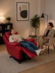 Универсальное кресло-реклайнер Ханна с механизмом подъёма, цвет красный