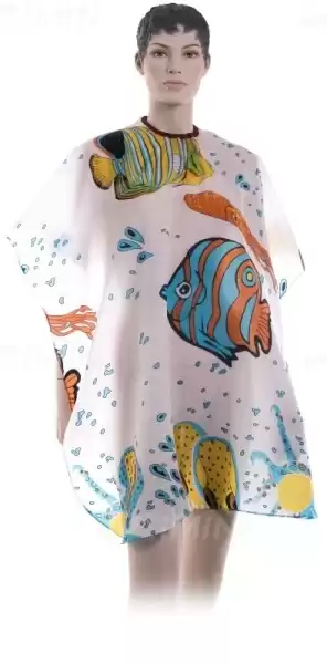 Пеньюар детский, с рыбками, на крючках, DEWAL белый 95х120см