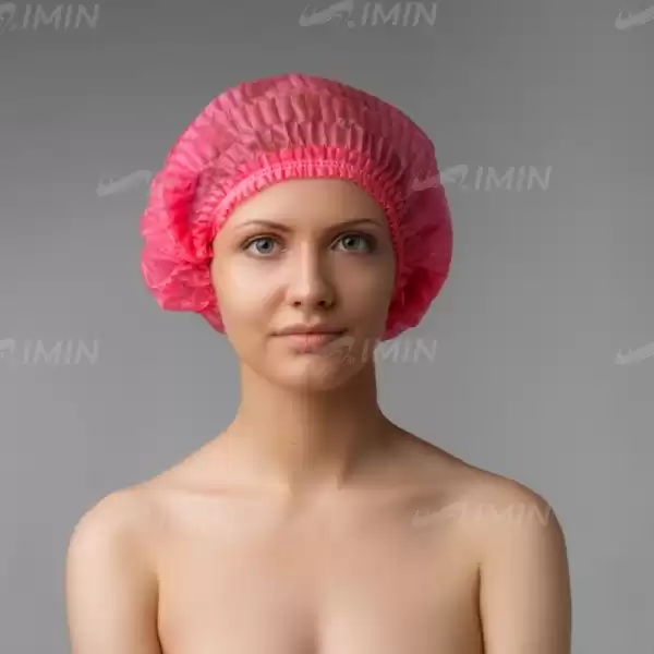 Шапочка-шарлотка одноразовая, Спанбонд, розовый, 50 шт/упк