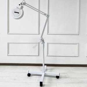 Светодиодная лампа лупа 5 д белая на стойке  