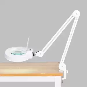 Светодиодная лампа лупа 5 д белая на кронштейне