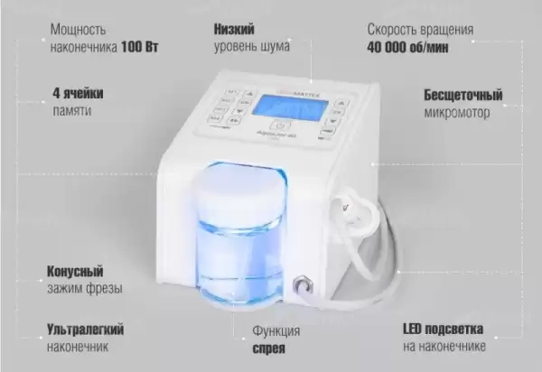 Педикюрный аппарат Podomaster AquaJet 40 LED со спреем и подсветкой