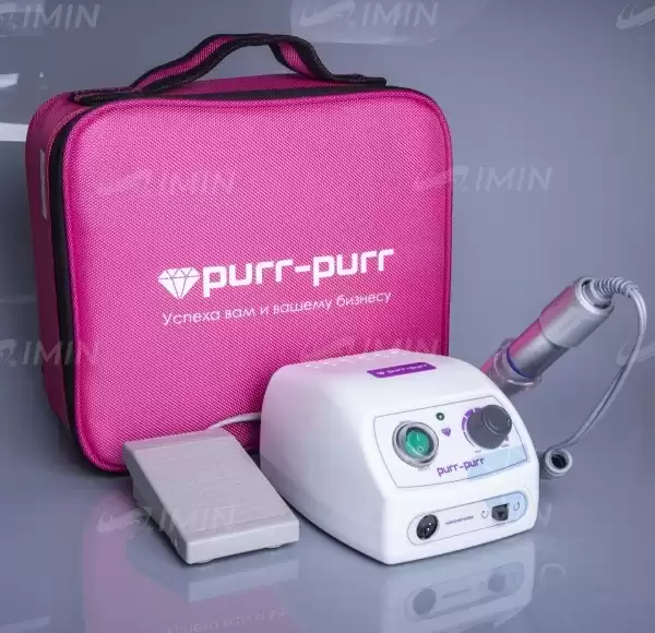 Аппарат для маникюра Purr-Purr Estron с сумкой фуксия и педалью