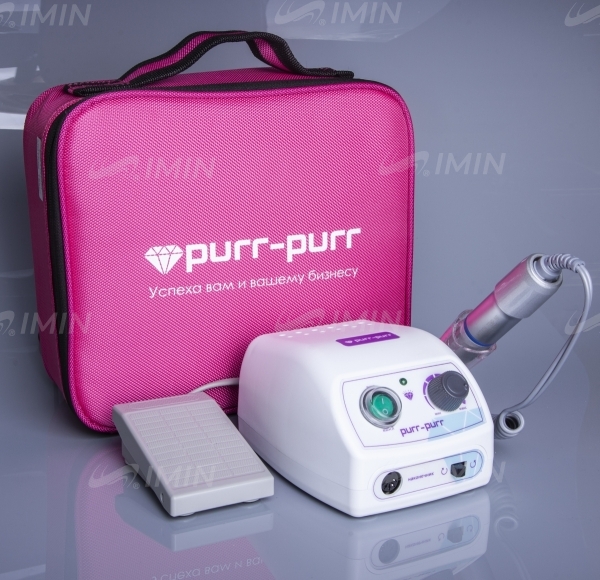 Аппарат для педикюра Purr-Purr Estron с сумкой фуксия и педалью в комплекте, сумка в подарок