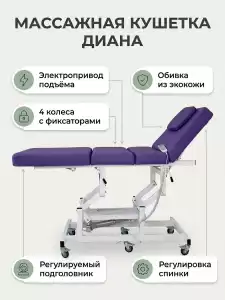 Массажная стол - кушетка "Диана" с электроприводом, питание от сети, (арт.1134) 1 мотор 