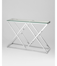 Консоль ИНСИГНИЯ 115*30, прозрачное стекло, сталь серебро